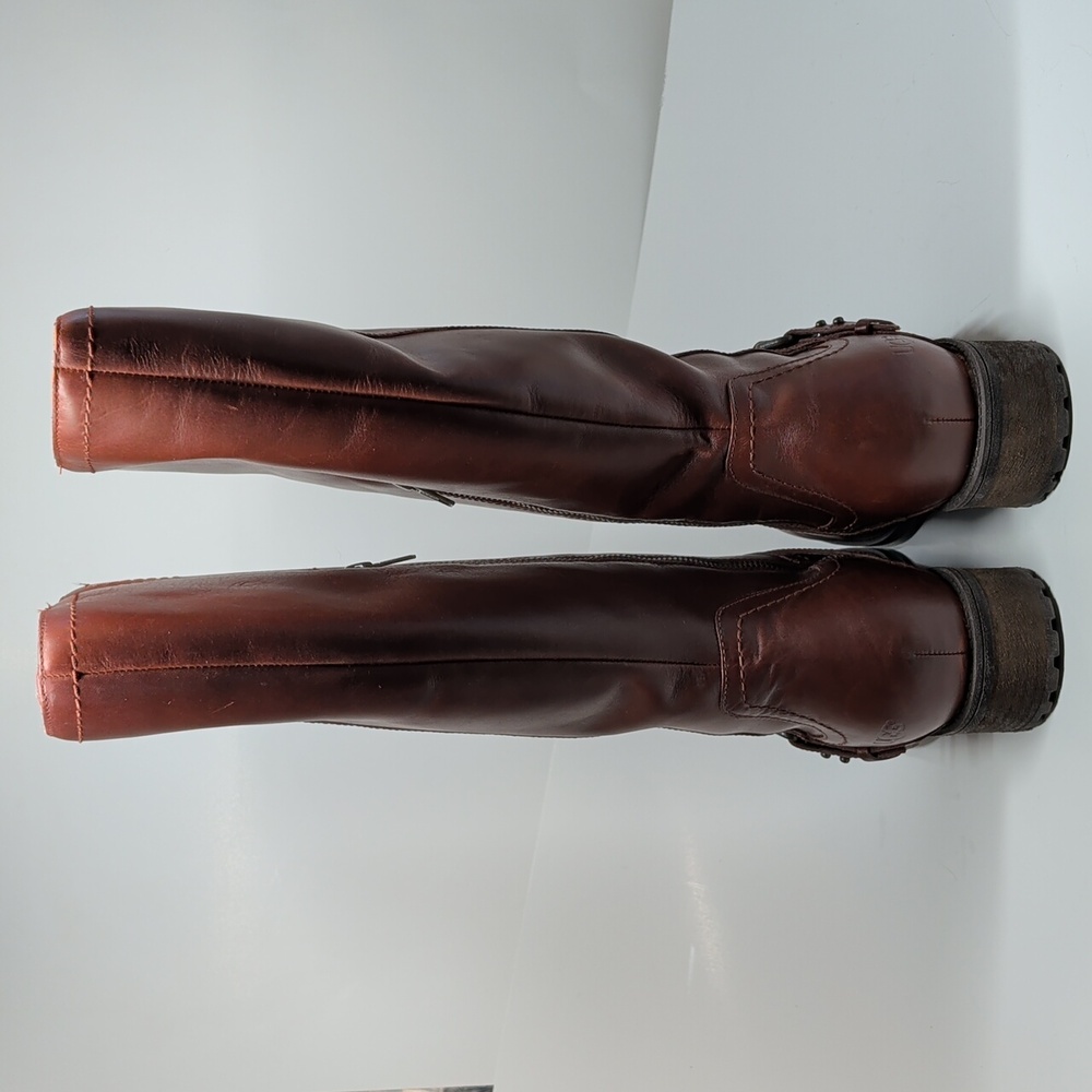 UGG Dahlen Leather Boots NEW Women's 11 Bourbon Brown 1006043 Water Resistant - Picture 3 of 6